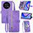 Leather Case Stands Flip Cover Holder S06D for Huawei Enjoy 50 Pro Purple