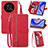 Leather Case Stands Flip Cover Holder S06D for Huawei Enjoy 50 Pro Red