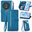 Leather Case Stands Flip Cover Holder S06D for Huawei Honor Magic5 5G Blue