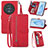 Leather Case Stands Flip Cover Holder S06D for Huawei Honor Magic5 5G Red