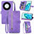 Leather Case Stands Flip Cover Holder S06D for Huawei Honor Magic5 Lite 5G Purple