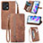 Leather Case Stands Flip Cover Holder S06D for Huawei Honor X7a