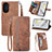 Leather Case Stands Flip Cover Holder S06D for Huawei Nova 10 Pro Brown