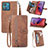 Leather Case Stands Flip Cover Holder S06D for Motorola Moto G84 5G