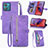 Leather Case Stands Flip Cover Holder S06D for Motorola Moto G84 5G Purple