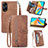 Leather Case Stands Flip Cover Holder S06D for Oppo A98 5G Brown