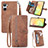 Leather Case Stands Flip Cover Holder S06D for Realme 10 Pro 5G Brown