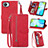 Leather Case Stands Flip Cover Holder S06D for Realme C30s Red