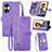 Leather Case Stands Flip Cover Holder S06D for Realme C55 Purple