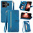 Leather Case Stands Flip Cover Holder S06D for Realme GT Neo6 5G Blue