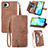 Leather Case Stands Flip Cover Holder S06D for Realme Narzo 50i Prime Brown