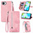 Leather Case Stands Flip Cover Holder S06D for Realme Narzo 50i Prime Pink