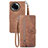 Leather Case Stands Flip Cover Holder S06D for Realme V50 5G Brown