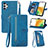 Leather Case Stands Flip Cover Holder S06D for Samsung Galaxy A13 4G Blue