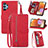 Leather Case Stands Flip Cover Holder S06D for Samsung Galaxy A32 5G Red