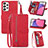 Leather Case Stands Flip Cover Holder S06D for Samsung Galaxy A33 5G Red