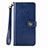 Leather Case Stands Flip Cover Holder S06D for Samsung Galaxy A91 Blue