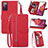 Leather Case Stands Flip Cover Holder S06D for Samsung Galaxy S20 FE 4G Red