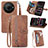 Leather Case Stands Flip Cover Holder S06D for Sharp Aquos R8 Pro Brown