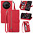 Leather Case Stands Flip Cover Holder S06D for Sharp Aquos R8 Pro Red