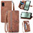 Leather Case Stands Flip Cover Holder S06D for Sharp Aquos wish3 Brown