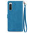 Leather Case Stands Flip Cover Holder S06D for Sony Xperia 10 IV Blue