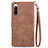 Leather Case Stands Flip Cover Holder S06D for Sony Xperia 10 IV Brown