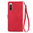 Leather Case Stands Flip Cover Holder S06D for Sony Xperia 10 IV SO-52C Red