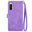 Leather Case Stands Flip Cover Holder S06D for Sony Xperia 10 IV SOG07 Purple