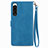 Leather Case Stands Flip Cover Holder S06D for Sony Xperia 5 IV Blue