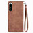 Leather Case Stands Flip Cover Holder S06D for Sony Xperia 5 IV Brown