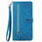 Leather Case Stands Flip Cover Holder S06D for Vivo iQOO Z6x Blue