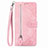 Leather Case Stands Flip Cover Holder S06D for Vivo iQOO Z6x Pink