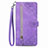 Leather Case Stands Flip Cover Holder S06D for Vivo iQOO Z6x Purple