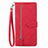 Leather Case Stands Flip Cover Holder S06D for Vivo iQOO Z6x Red