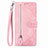 Leather Case Stands Flip Cover Holder S06D for Vivo T2x 5G Pink