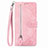 Leather Case Stands Flip Cover Holder S06D for Vivo Y02S Pink