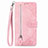 Leather Case Stands Flip Cover Holder S06D for Vivo Y35 4G Pink