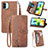 Leather Case Stands Flip Cover Holder S06D for Xiaomi Poco C50 Brown