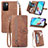 Leather Case Stands Flip Cover Holder S06D for Xiaomi Poco M4 Pro 5G Brown
