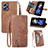 Leather Case Stands Flip Cover Holder S06D for Xiaomi Poco X4 GT 5G Brown