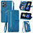 Leather Case Stands Flip Cover Holder S06D for Xiaomi Redmi K50i 5G Blue