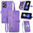 Leather Case Stands Flip Cover Holder S06D for Xiaomi Redmi K50i 5G Purple