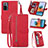 Leather Case Stands Flip Cover Holder S06D for Xiaomi Redmi Note 10 Pro 4G Red