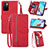 Leather Case Stands Flip Cover Holder S06D for Xiaomi Redmi Note 11S 5G Red