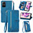 Leather Case Stands Flip Cover Holder S06D for Xiaomi Redmi Note 12S Blue