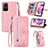 Leather Case Stands Flip Cover Holder S06D for Xiaomi Redmi Note 12S Pink