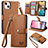 Leather Case Stands Flip Cover Holder S07D for Apple iPhone 13