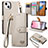 Leather Case Stands Flip Cover Holder S07D for Apple iPhone 13