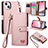 Leather Case Stands Flip Cover Holder S07D for Apple iPhone 13 Pink